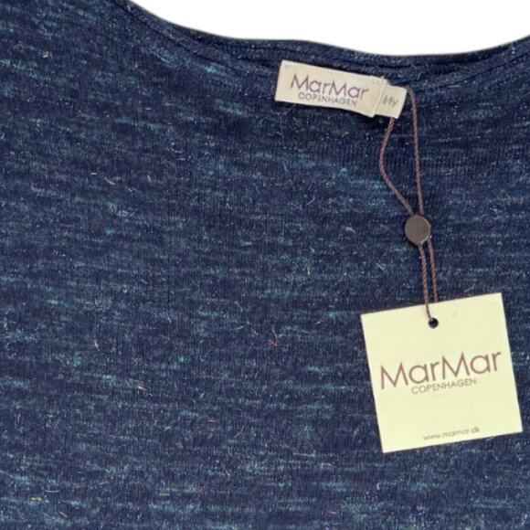 MARMAR COPENHAGEN - TADEA GLITTER KNIT TOP - 30% COTTON - DEEP BLUE - NWT - Picture 3 of 4